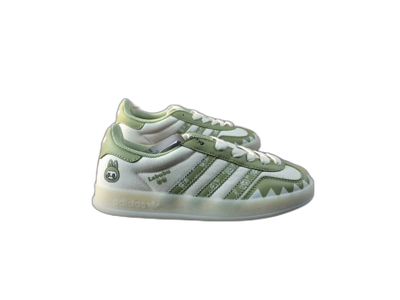 Adidas Retro Green & White Canvas Sneakers, Unisex